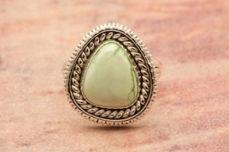 Artie Yellowhorse Genuine Carico Lake Turquoise Sterling Silver Ring